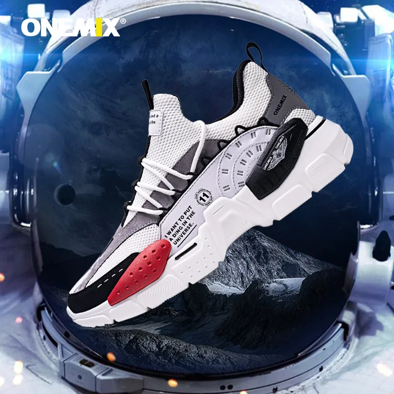 ONEMIX Unisex Sneakers New Technology Style Leather Damping Comfortable Winter Men Sports Running Shoes Tennis Dad Shoes