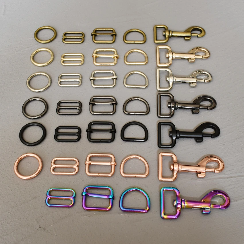 25mm 1개 금속 슬라이더 조절 가능 버클 D링 O링 스냅 훅 핸드백 스트랩 7가지 색상 DIY 액세서리