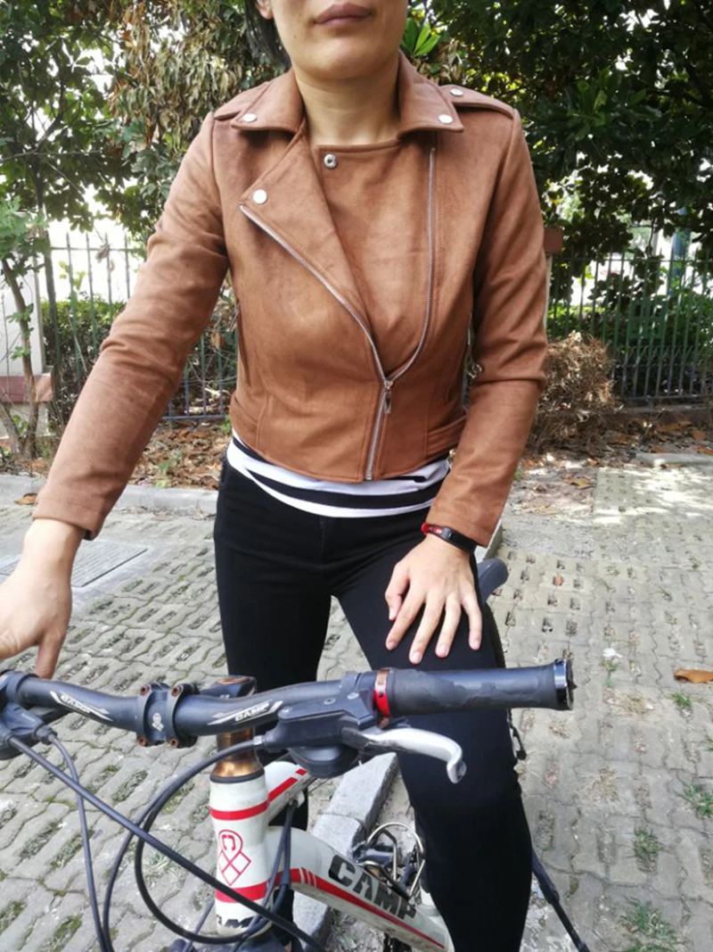 Новинка 2018 элегантная осенне зимняя Базовая замшевая куртка на молнии