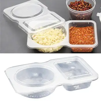 

80PCS Disposable Plastic Box Packaged Seasoning Box Chili Oil Takeaway Sauce Box Lid Disposable tableware For camping outdoors