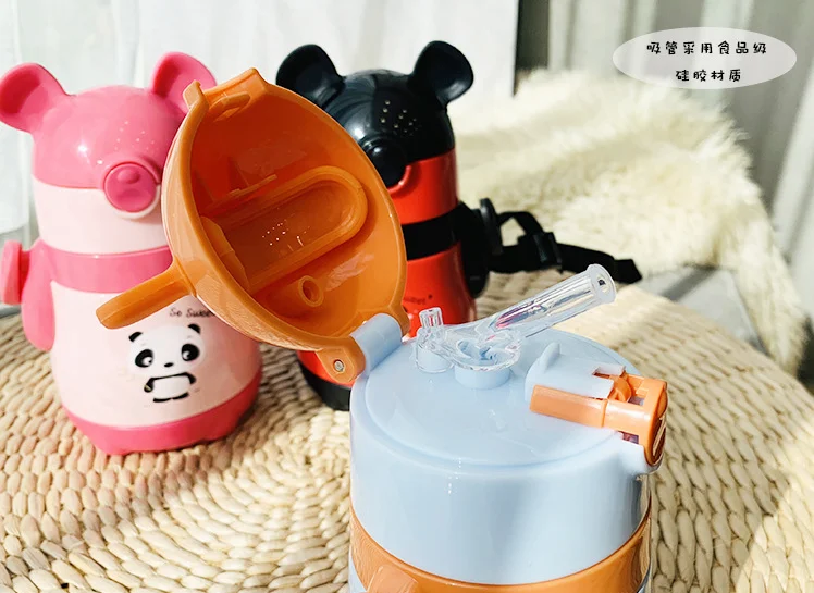 300ml Baby Animal Feeding Cup Stainless Steel Milk Thermos for Children Insulated hot water Bottle leak-poof thermal Cup