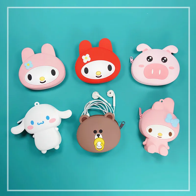 

Mini Soft Silicone Coin Purse Cute Cartoon Coin Wallet Women Storage Earphone USB Keys Bag Portable Small Money Pouch Kids Purse