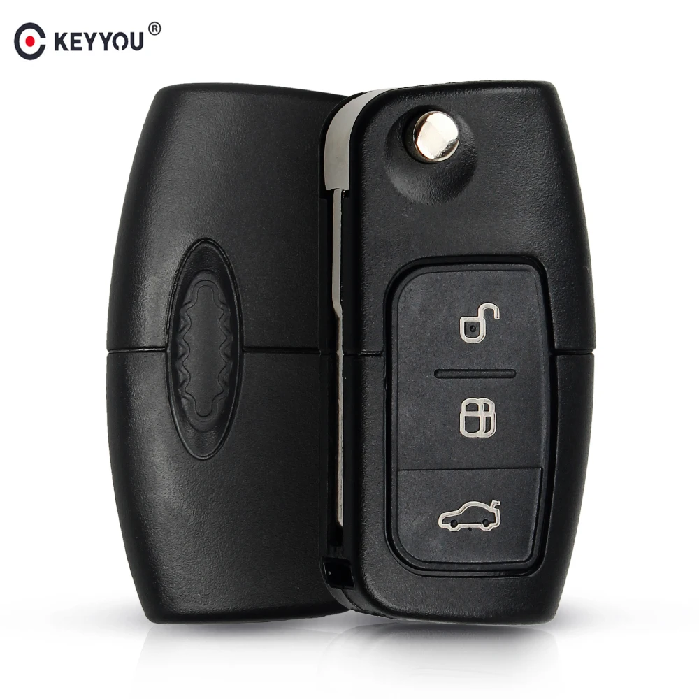 Складной дистанционный ключ KEYYOU 433 МГц 4D63 с 3 кнопками для Ford Focus Fiesta 2013 Чехол