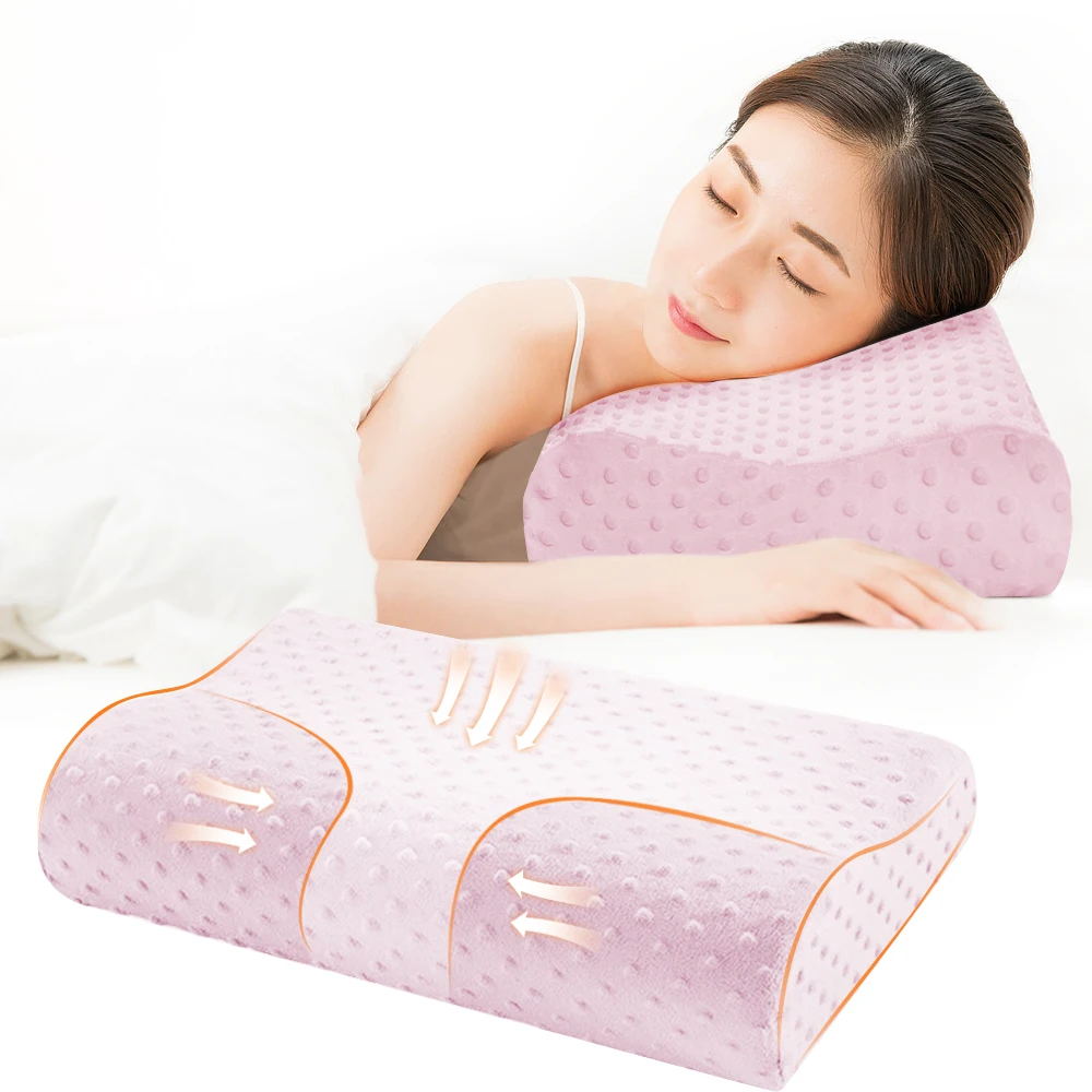 Urijk подушка из пены с эффектом памяти, мягкая подушка для здоровья, подушка для путешествий, медленный отскок, подушка для детского здоровья, ортопедические подушки для шеи - Цвет: Розовый