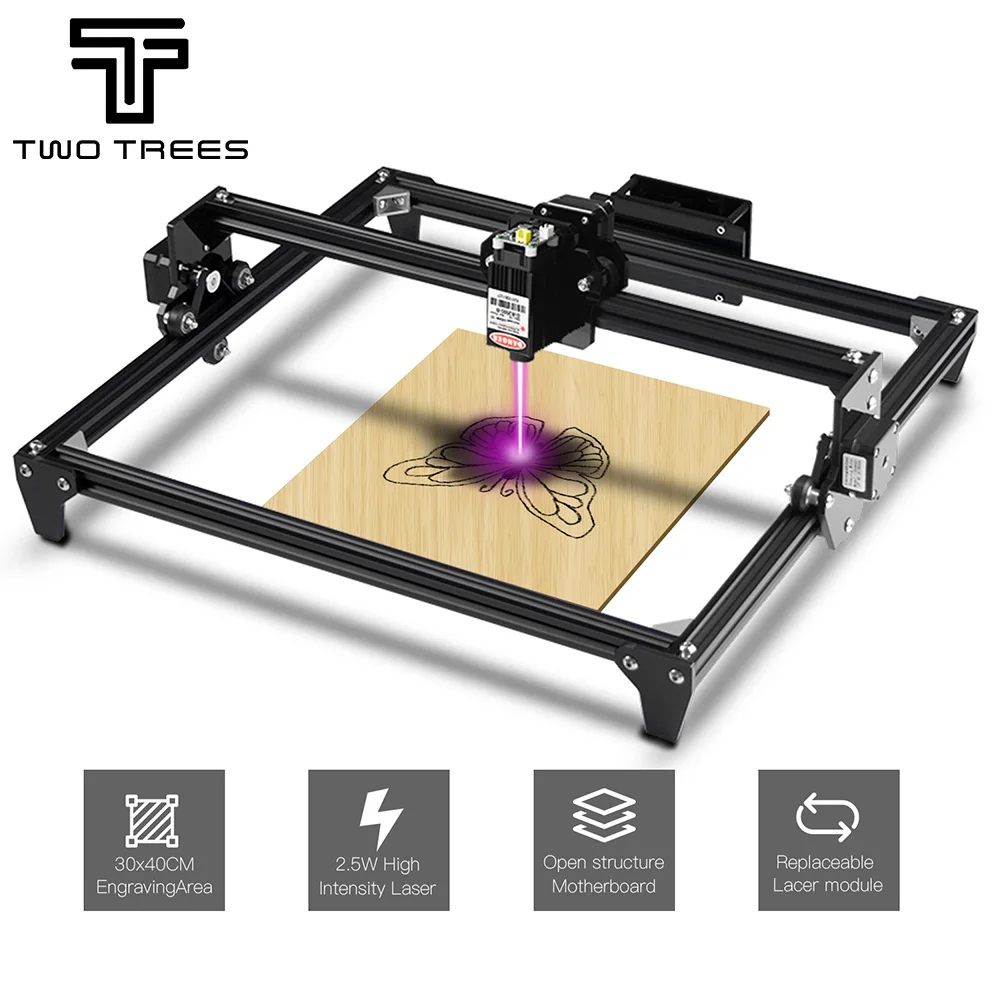 Twotrees TOTEM CNC Laser Engraving Machine 5.5W DIY Desktop CNC Laser Engraver Cutter Engraving Wood Cutting Machine Router