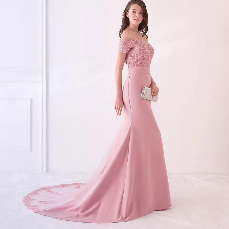 Eslieb Robe De Soiree платье-рыбка бордового цвета длинное вечернее платье вечерние элегантные vestido de festa длинное выпускное платье с поясом HB002