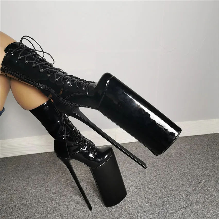 Пикантные танцевальные ботильоны на высоком каблуке со стальным голенищем обувь на шнуровке женская обувь на платформе и шпильках ботильоны на высоком каблуке 30 см