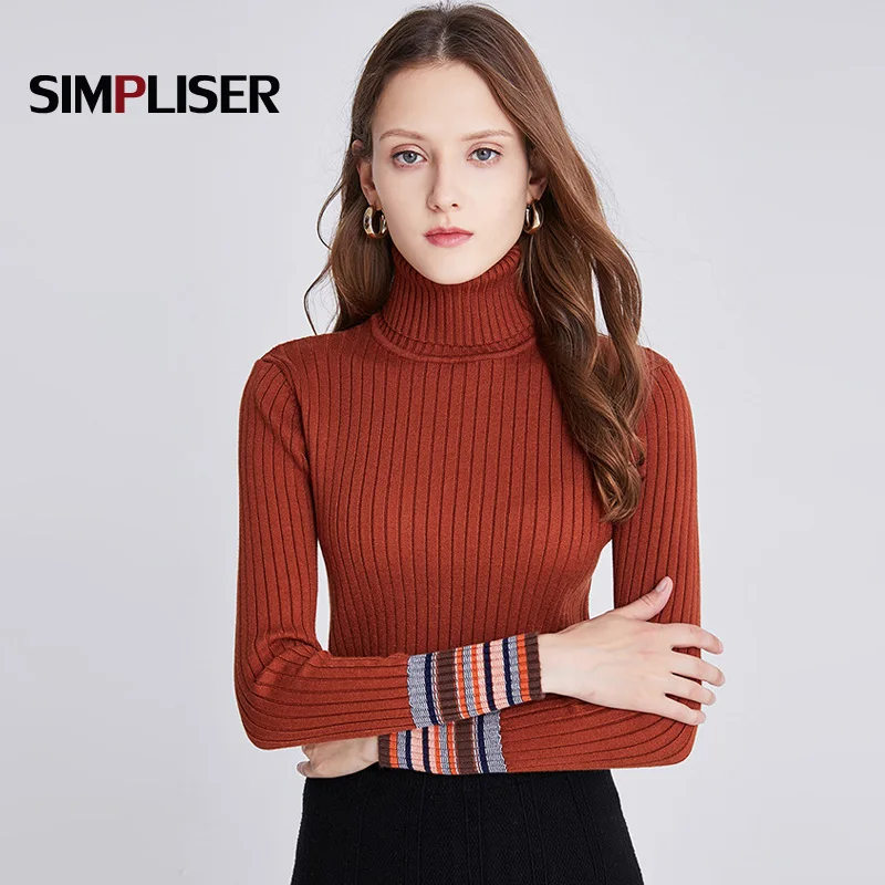 

Thick Turtleneck Sweater Women 2019 Autumn Winter Knit Tops White Black Female Rainbow Pullovers High Quality Jumpers Ladies