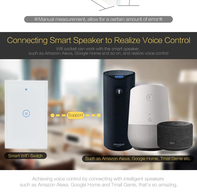 20 шт Wifi Smart US standard 1 банда настенный выключатель Tuya Smart Life App беспроводной пульт дистанционного управления работает с Alexa Google Home Mini