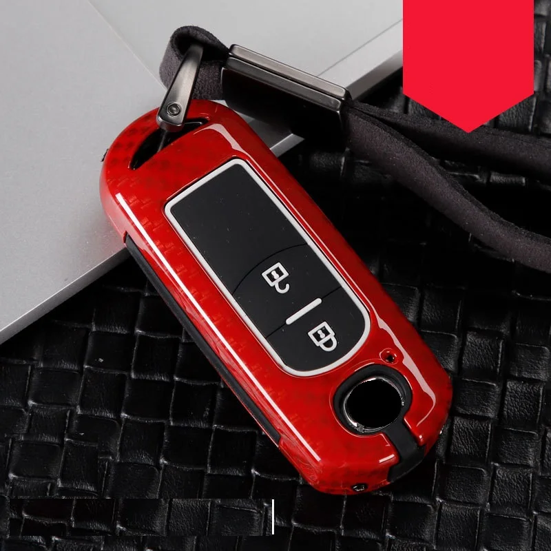 2button CarbonRed Углеродное волокно сплав+ силикон автомобиль корпус умного ключа Крышка для Mazda 2 3 6 Atenza Axela CX-5 CX5 CX 5 CX-7 CX-9 - Название цвета: 2button CarbonRed