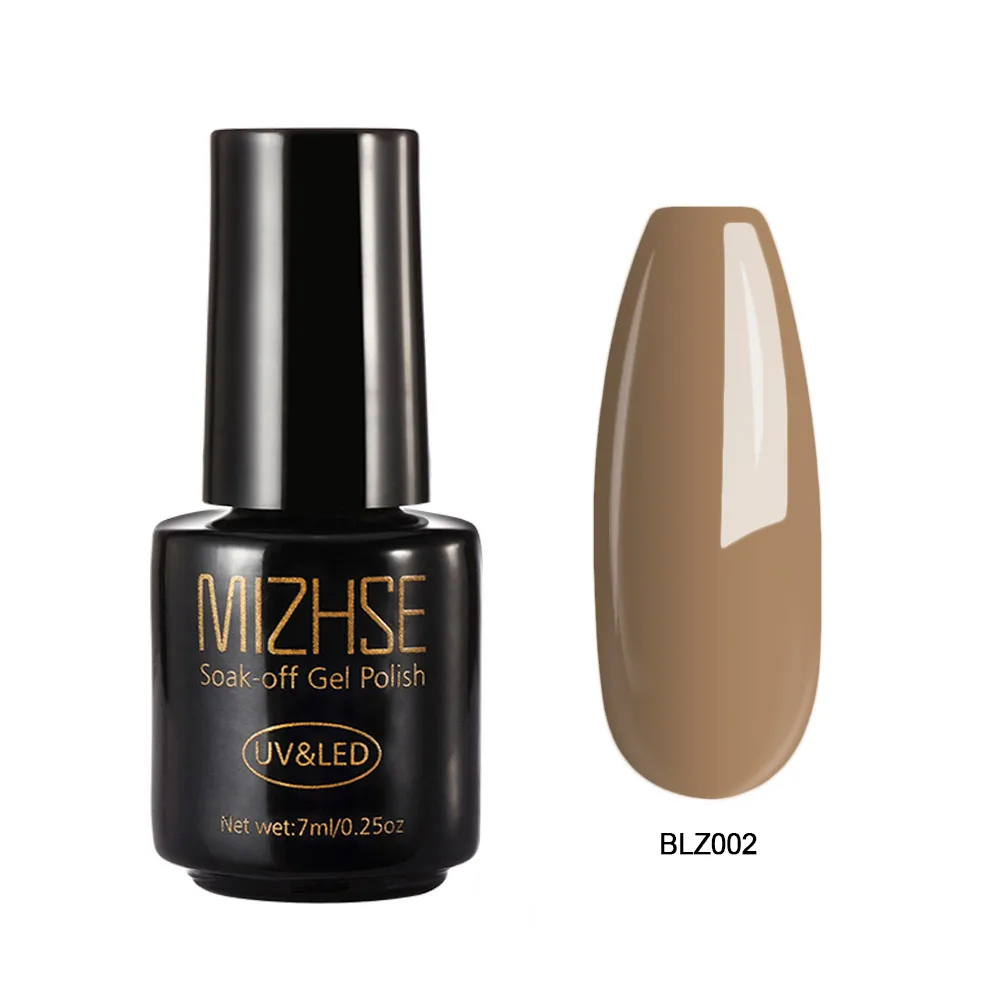 MIZHSE коричневый кофе серия лак для ногтей Маникюр для наращивания ногтей Vernis Перманентный лак для ногтей для УФ-и светодиодной лампы замочить от гель-лака - Цвет: blz002