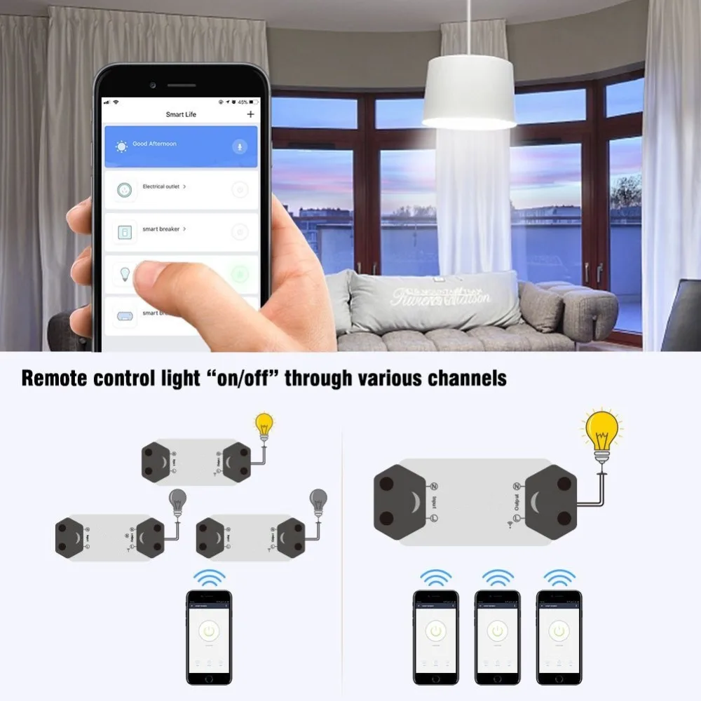 Tuya Wifi Interruptor Faça Você Mesmo Inteligente Interruptor Wi-fi Transformar a Sua Luz para Controle Inteligente Aplicativo Vida Inteligente Google Nest e Alexa Controle de Voz - Image 2