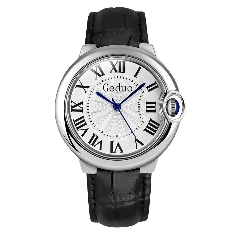 

Luxury White Balloon Sapphire Fashion Business Men's Watch Casual Leather Simple Couple Quartz Watch for Women Gift Wristwatches