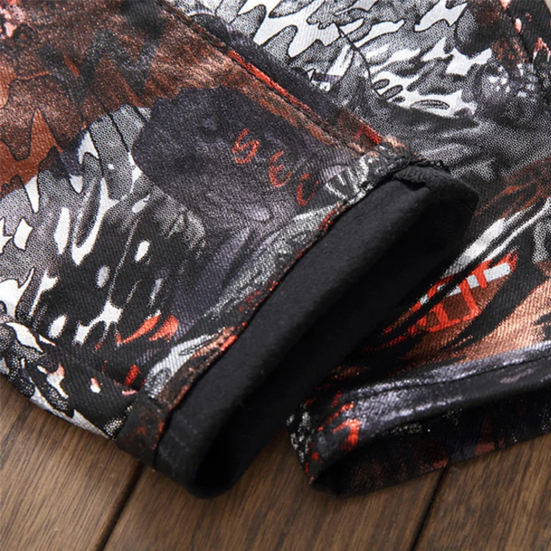 70% OFF Aolamegs Jeans Men Luxury Print Denim Advanced Fashion Casual Tight Retro Hip Hop High Street Style Jeans Streetwear Autumn