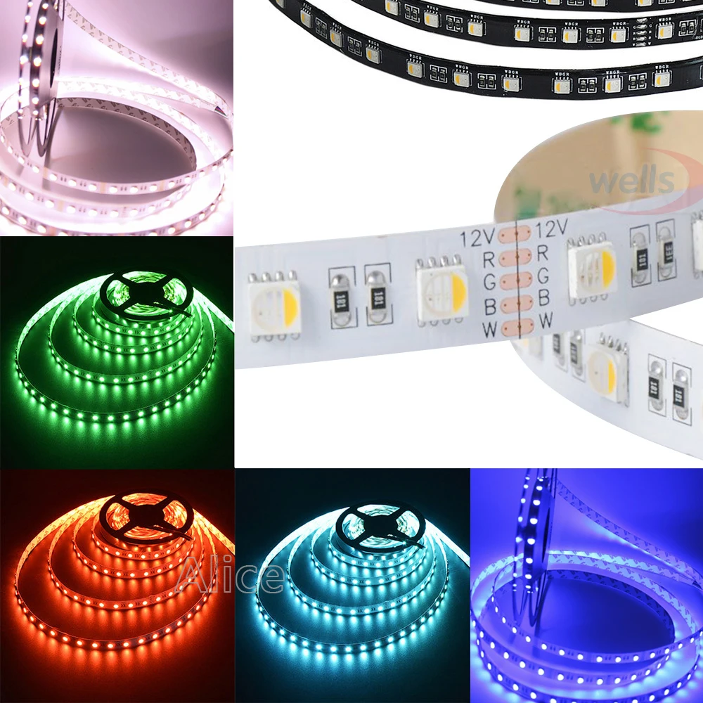 

5M/lot DC12V 24V 5050 SMD RGBW/RGBWW LED Strip light;4 color in 1 led chip;60Leds/m 300leds Waterproof IP30/65/IP67 flexible