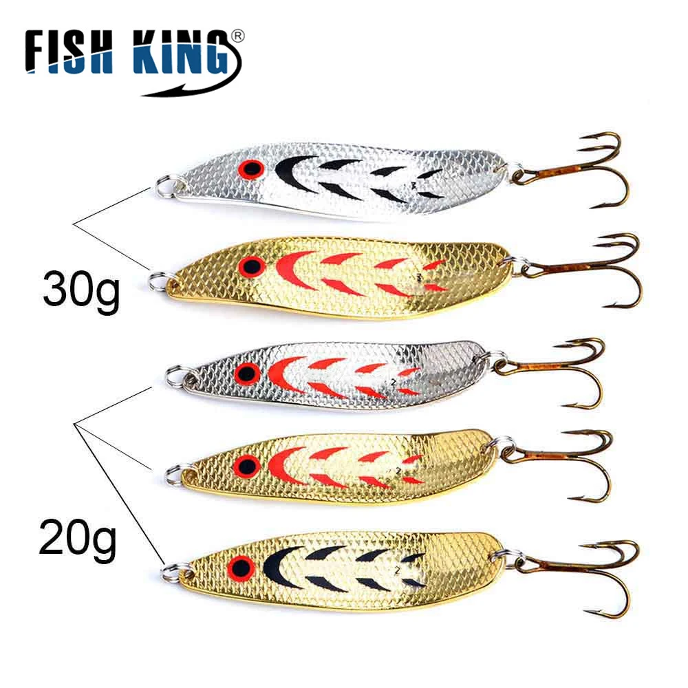 FISH KING 8 шт./упаковка искусственная рыболовная приманка ложка цветов вес: 20 г/30 г
