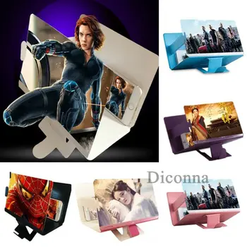 

3D Phone Screen Magnifier Stereoscopic Amplifying Desktop Foldable Leather Bracket Mobile Phone Holder Tablet Holder dropshippin