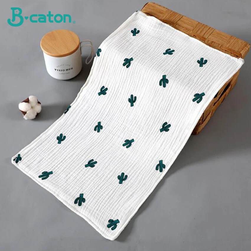 cactus 1 pc Детское полотенце, четыре слоя, хлопок, баллон, марля, детское полотенце, детское, хлопок, марля, Слюнявчики, 27x50 см - Цвет: cactus 1 pc