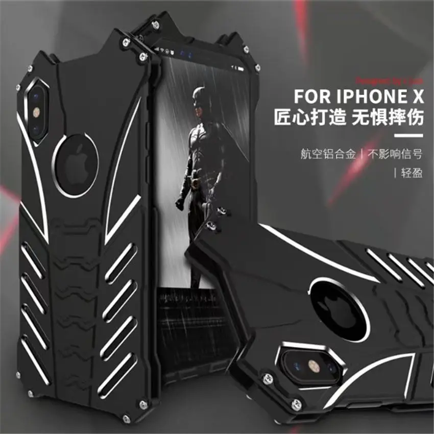 R-JUST для iphone X Металлический Чехол для iphone 6 6S Plus 7 7 Plus 8 8 Plus металлический алюминиевый сверхпрочный защитный чехол для телефона с Бэтменом