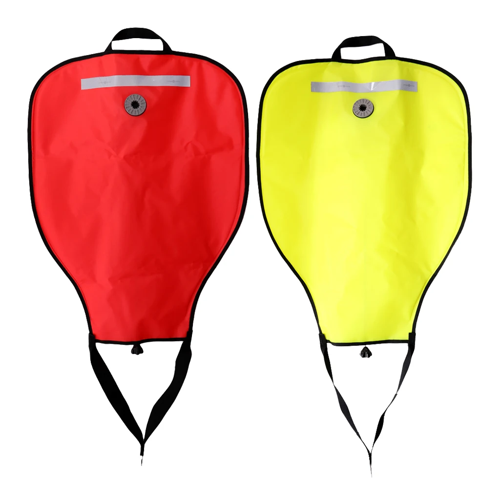 2 шт роскошный нейлон 50lbs спасательный подъемный мешок с клапаном для подводного плавания, ныряния с трубкой, Freediving-высокий видимый желтый и красный