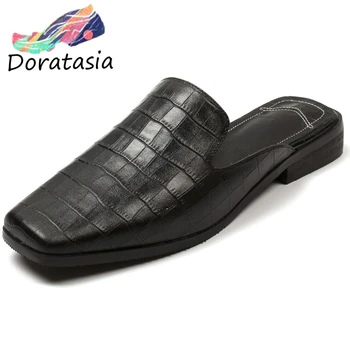 

DORATASIA Girl Casual Low Heels Mules Elegant Spring Summer Genuine Leather Mules Women Daily slip-on Shoes Woman