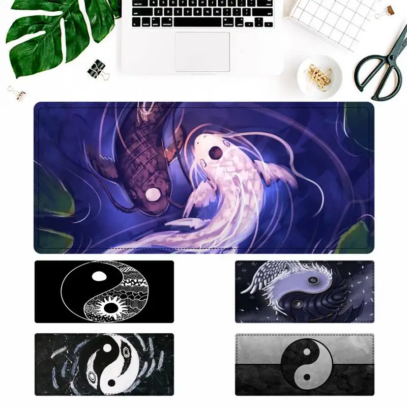 Забавный черный и белый игровой коврик для мыши китайский Багуа Yin Yang большой