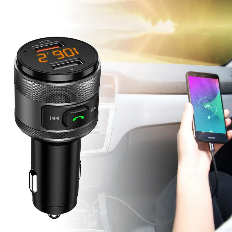 Bluetooth 4,2 fm-передатчик адаптер автомобильный Радио MP3-плеер W/QC3.0 USB зарядное устройство Bluetooth подключение для прослушивания песни