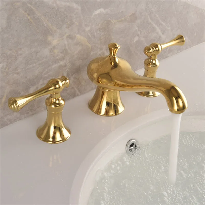 Luxury Bathroom Basin Sink Faucet Mixer Tap With Rhinestones Lamp Shape Gold 