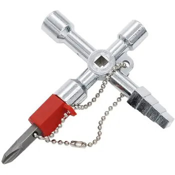 

Multi-Function Electric Control Cabinet Triangle Key Wrench Water Meter Valve Square Hole Key Zinc Alloy