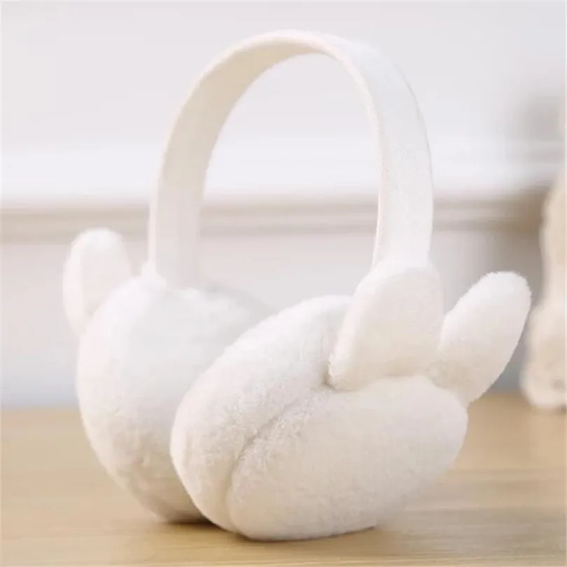 E015 Ear White YRRETY, Зимние Модные женские теплые меховые наушники, дизайн, высокое качество, теплые наушники из меха Рекса, наушники для девушек, зимние наушники - Цвет: E015 Ear White