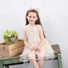 Платье принцессы для девочек; Роскошные кружевные праздничные Платья с цветочным узором для девочек; одежда для детей; подростковая одежда; летние хлопковые праздничные Детские платья для девочек