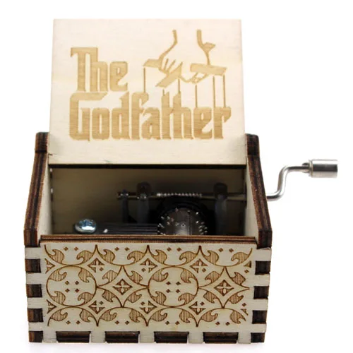 godfather Новинка, резная музыкальная шкатулка "Королева", "Звездные войны", "Игра престолов", "замок в небе", деревянная музыкальная шкатулка, рождественский подарок - Цвет: godfather