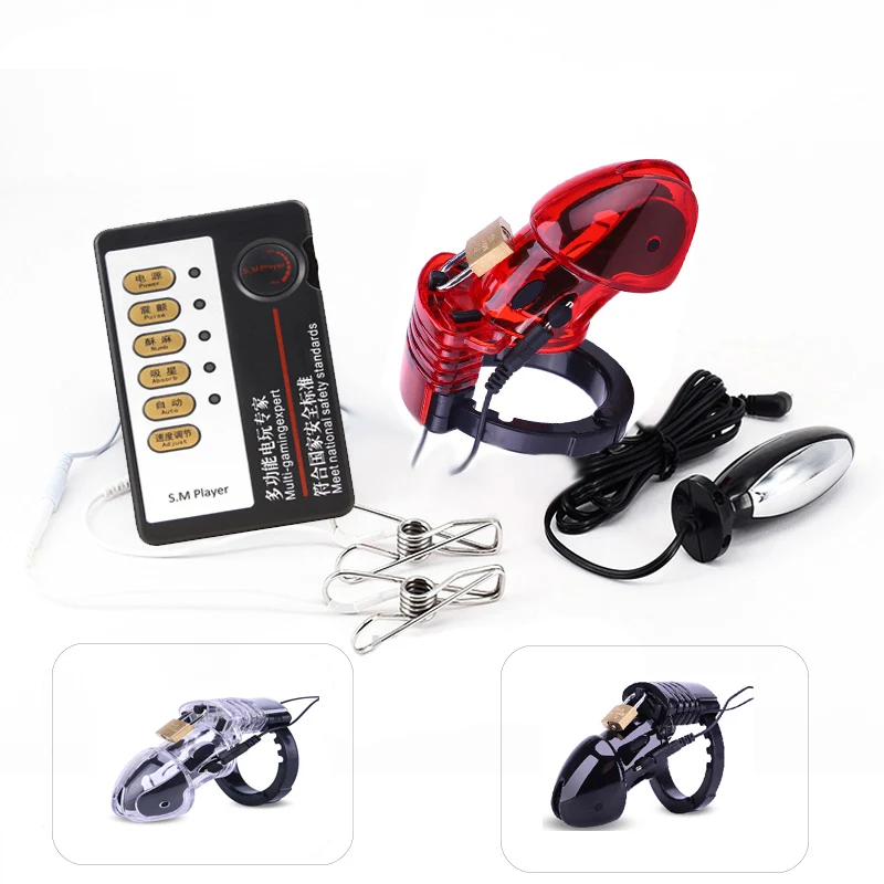 CB6000 Cock Cage Ball Stretcher BDSM Male Chastity Device Ring Belt Electro Shock Nipple Clamps Anal Plug Sex Toys | Красота и