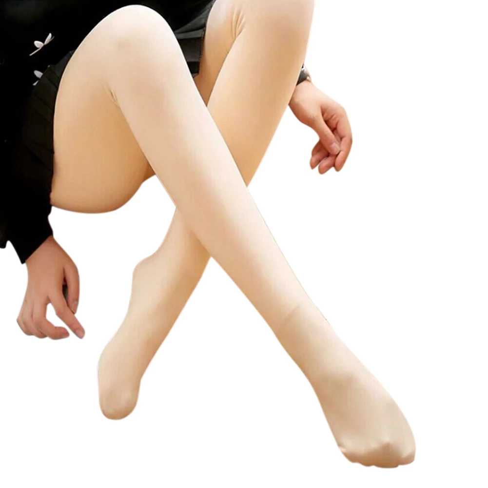 Beige Pantyhose Женские ноги поддельные полупрозрачные лосины толстые теплые шаг ноги брюки NGD88 - Цвет: Beige Pantyhose