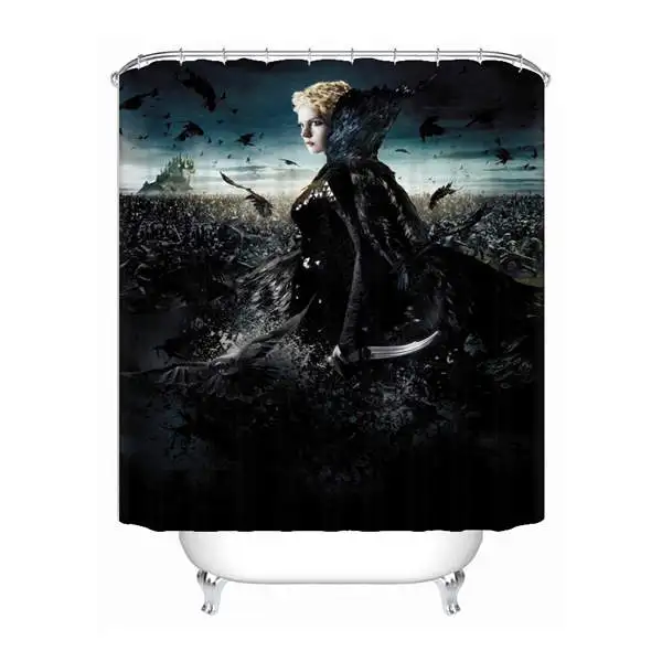 Shower Curtain Пользовательские зло девушка череп душ Шторы Mildewproof Водонепроницаемый полиэстер различные размеры#180417-03-164 - Цвет: Shower Curtain