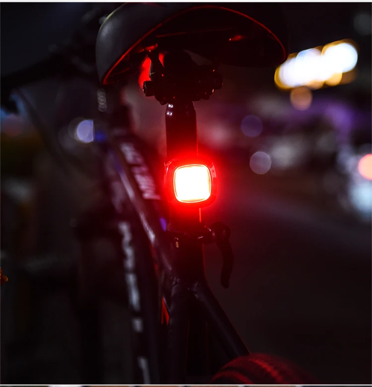 Светодиодный мини-безопасный индукционный велосипедный светильник Предупреждение, задний велосипед, горный с 16* COB лампа, водонепроницаемый датчик задней части