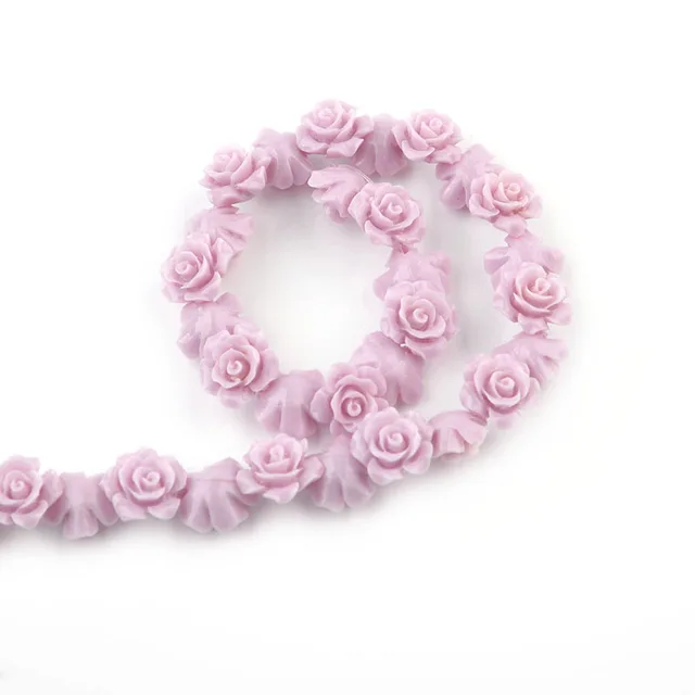 1 Strand 6 8 10 12 15mm Camelia Flower Beads Artificial Coral Beads For Jewelry Making DIY Bracelet Neckalce Accessoires light purple