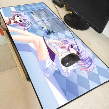 

XGZ Anime Girl Drinking Tea Large Gaming Mouse Pad Gamer Locking Edge Keyboard Mat Desk pad for CS GO LOL Dota Game