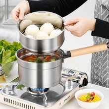 304 нержавеющая сталь бытовой мини утолщение еды вареный антипригарный горячий суп горшок лапша Пароварка ковш для молока кастрюля