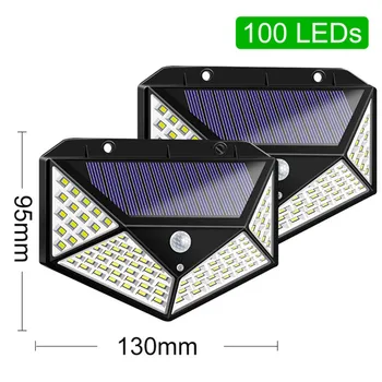 

1-4pcs 100 leds luz Solar Light Outdoor Motion Sensor Light 270° Wide Angle Wireless Waterproof Security IP65 Wall solar lamps
