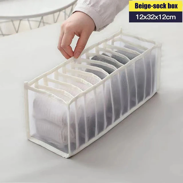 Underwear Storage Organizer for Clothes Separated Socks Shorts Bra Storage Boxs Dormitory Closet Organizer Drawer Washable SN0002