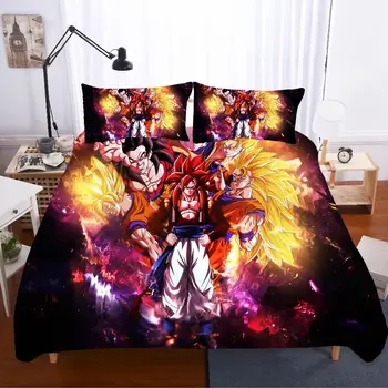 

Anime Home Textiles Bed Linen Dragon Ball Opa De Cama Sabanas 3d King Size Bedding Set Bed Linen Coarse Calico Bed Linen Poplin