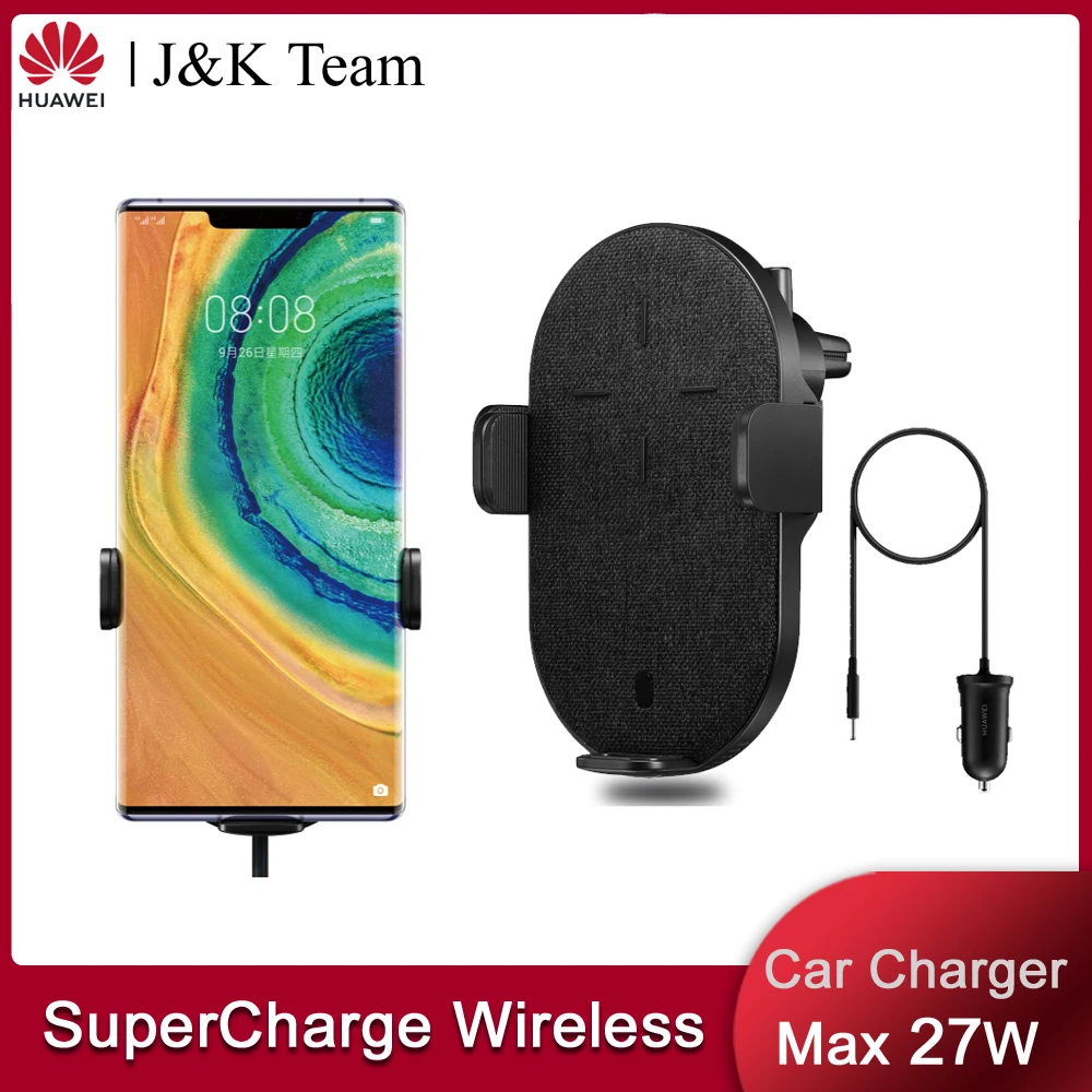 Беспроводное Автомобильное зарядное устройство HUAWEI SuperCharge 27 Вт для Huawei p30 Pro Samsung