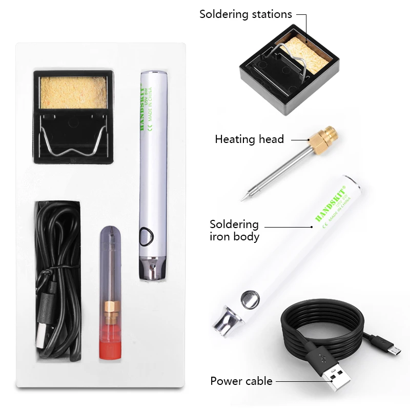 soldering stations Original 8W USB Soldering Iron Set Adjustable Temperature Ceramic Core Heating Portable Home Welding Solder Repair Tools rework station