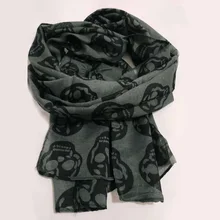 Осень, для женщин Череп шарф с принтом для женщин шарф из хлопка и льна летнее пляжное длинное платье шаль элегантная женская обувь на мягкой платформе в тонкие головной платок обертывания