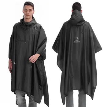 

Andake Multipurpose Rain Poncho Waterproof Ground Mat Portable Raincoat With Hoods Water-resistant Zip Pocket