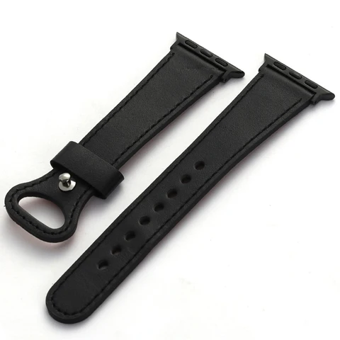 First Layer Leather Band for Apple Watch SE 44MM 40MM IWatch Strap on Smartwatch Series 6543 38mm 42mm Wristband Bracelets