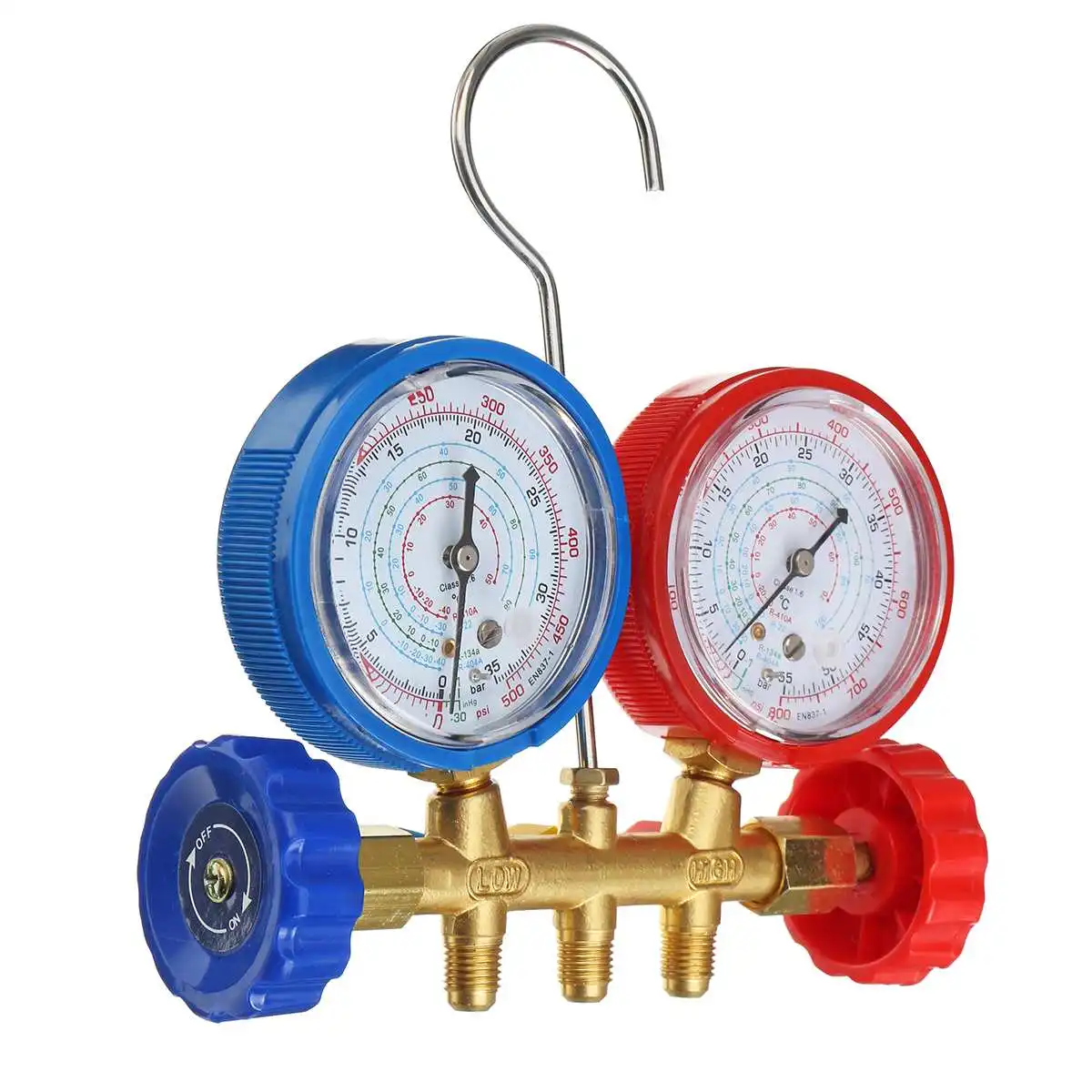 Manifold Gauge With Connector Refrigerant Device