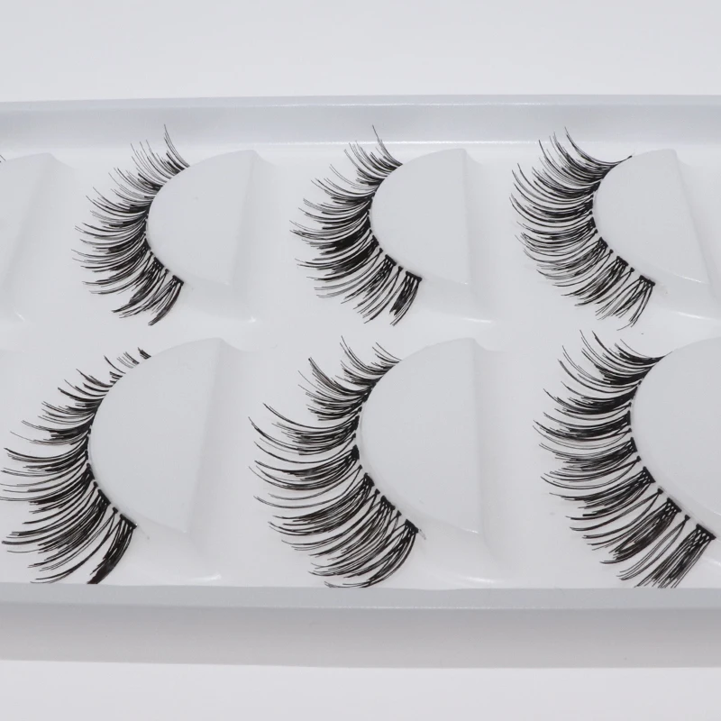 

5 pairs of 3D handmade false eyelashes soft curling thick false eyelashes extended eyelash makeup tool