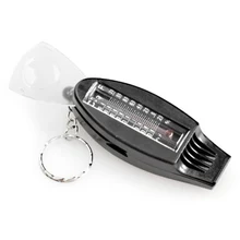 4 в 1 открытый свисток выживания Лупа с компасом термометр брелок Кемпинг Туризм Путешествия EDC инструменты